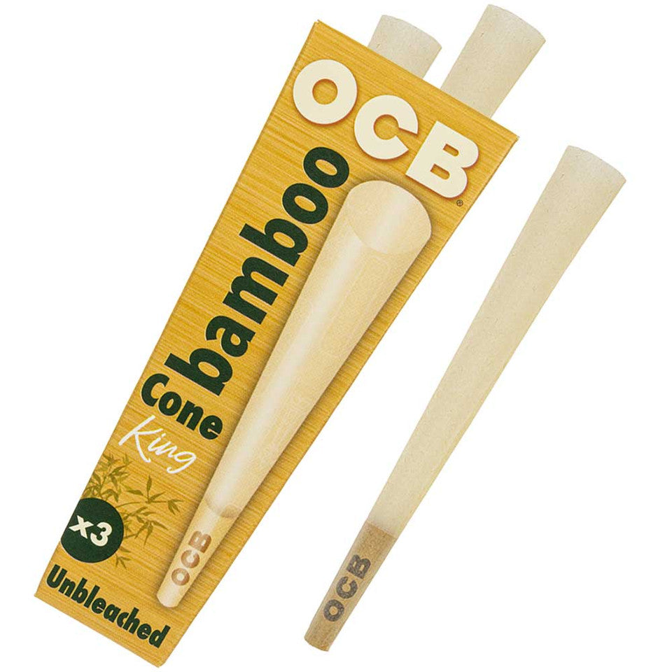 OCB BAMBOO KING SIZE PRE-ROLLED CONES, 3-PACK