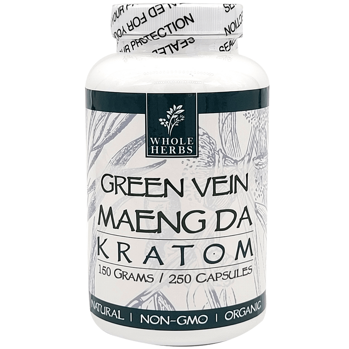 WHOLE HERBS Maeng Da (Green, Red & Bali) Kratom Capsules