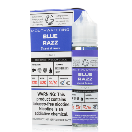 BLUE RAZZ - BASIX SERIES - GLAS E-LIQUID - 60ML