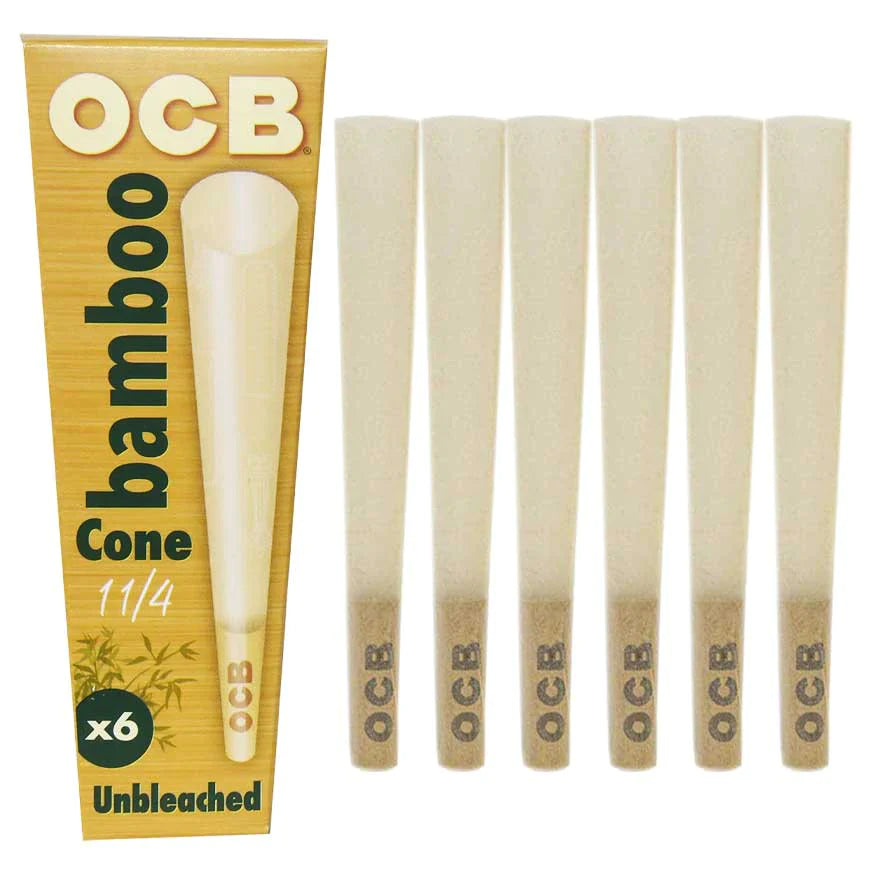 OCB Bamboo 1 1/4 Size Pre Rolled Cones (6 Pack)